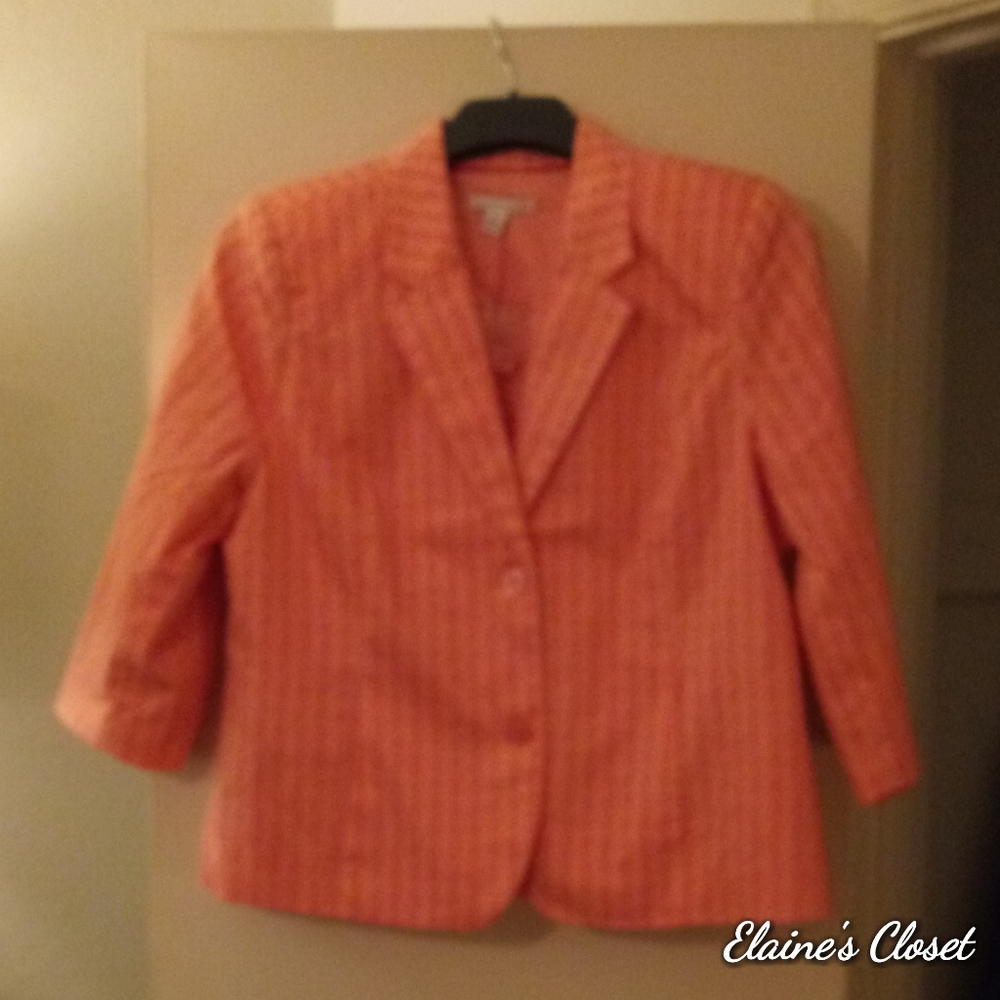 Isaac Mizrahi LIVE! Patterned Peach Blazer - Sz 16